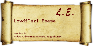 Lovászi Emese névjegykártya